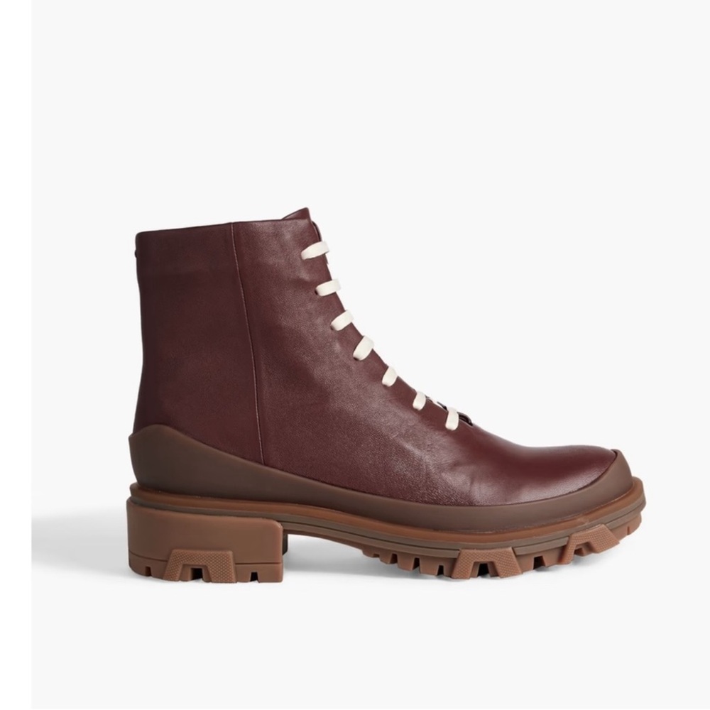 Rag & Bone Shiloh hiker boots burgundy leather lace-up boots 37 or 7 moto